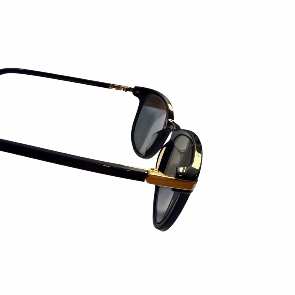 Warby Parker Durand Sunglasses Jet Black Gold Polarized Wide - Picture 7 of 8
